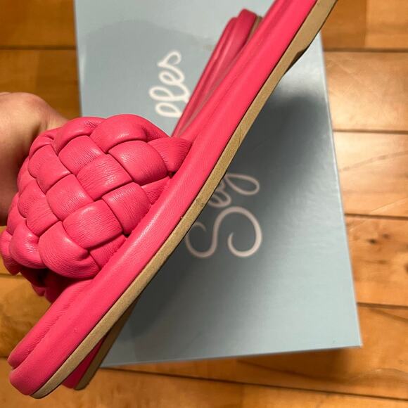 Seychelles Bellissima Pink Magenta Puffy Leather Slides Size 7 - Picture 4 of 6